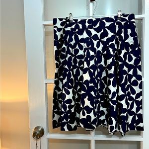 A-Line Skirt | Size 14 | Navy Blue/White